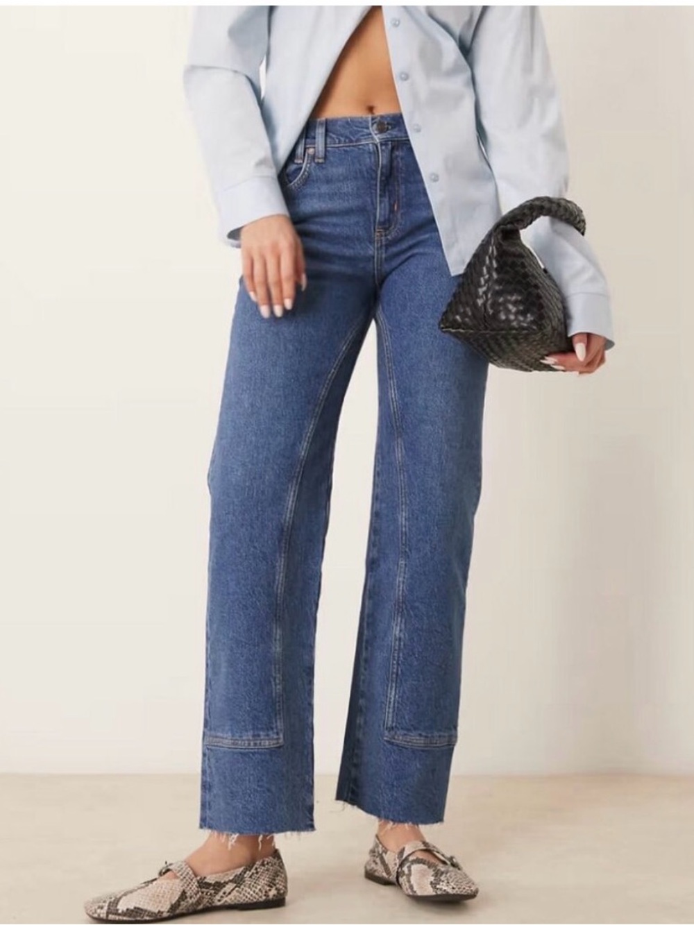 Free People High-Rise Straight Leg Blue Jeans